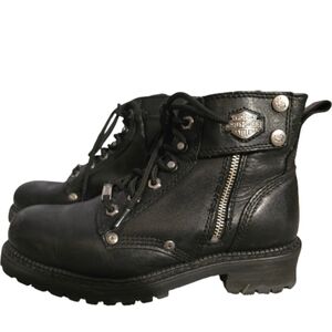 Harley Davidson Black Leather Riding Boots